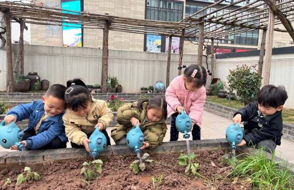 孩子們?yōu)樾涿鐫菜?。渝北區(qū)冉家壩幼兒園供圖