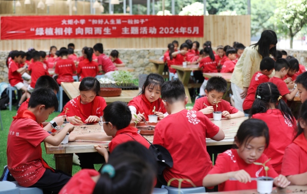 “綠植相伴 向陽而生”主題教育活動。九龍坡區(qū)火炬小學(xué)供圖